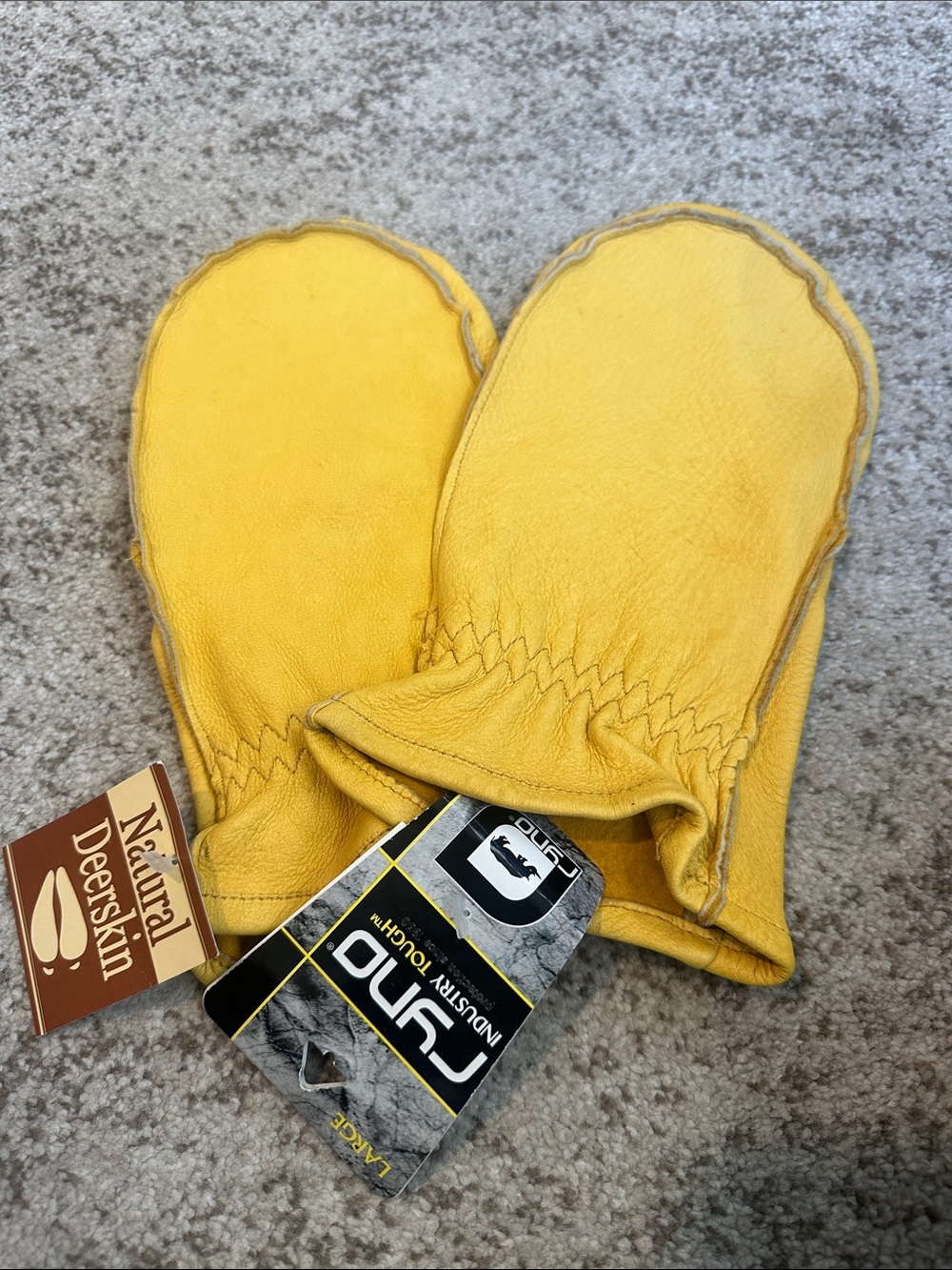 Ryno Men’s Natural DeerSkin Mittens L (New)